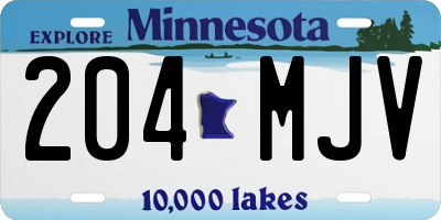 MN license plate 204MJV