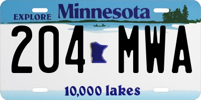 MN license plate 204MWA