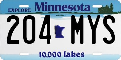 MN license plate 204MYS
