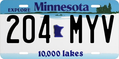 MN license plate 204MYV
