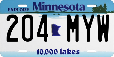 MN license plate 204MYW