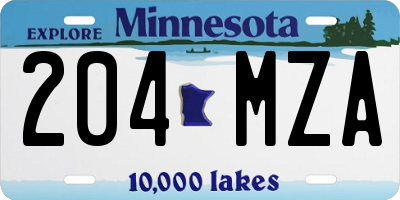 MN license plate 204MZA