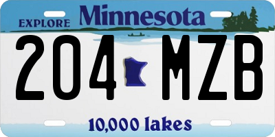MN license plate 204MZB