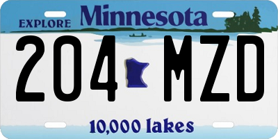 MN license plate 204MZD