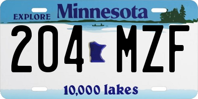MN license plate 204MZF