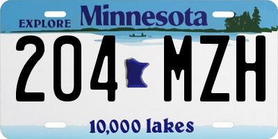 MN license plate 204MZH