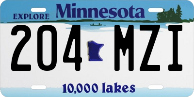 MN license plate 204MZI