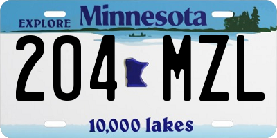 MN license plate 204MZL