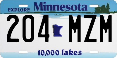 MN license plate 204MZM