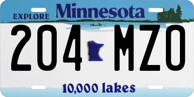MN license plate 204MZO