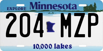 MN license plate 204MZP