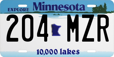 MN license plate 204MZR