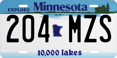MN license plate 204MZS