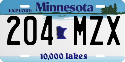 MN license plate 204MZX