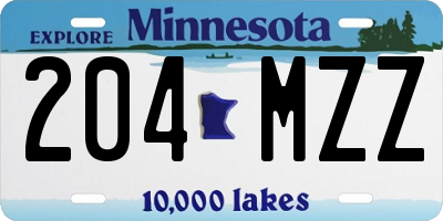 MN license plate 204MZZ