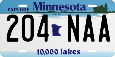 MN license plate 204NAA