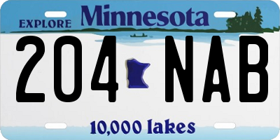 MN license plate 204NAB