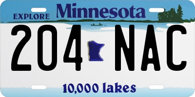 MN license plate 204NAC