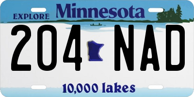 MN license plate 204NAD