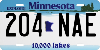 MN license plate 204NAE