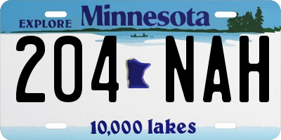 MN license plate 204NAH