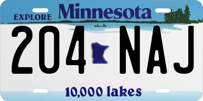 MN license plate 204NAJ