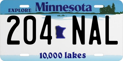 MN license plate 204NAL