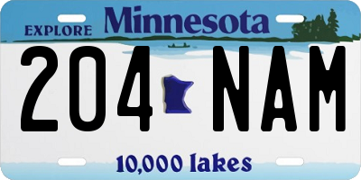 MN license plate 204NAM