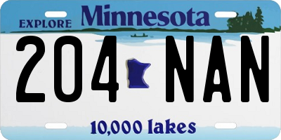 MN license plate 204NAN