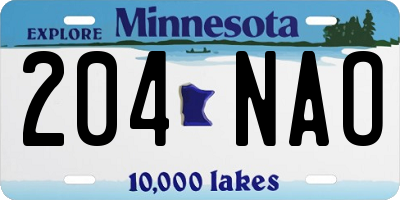 MN license plate 204NAO