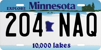 MN license plate 204NAQ