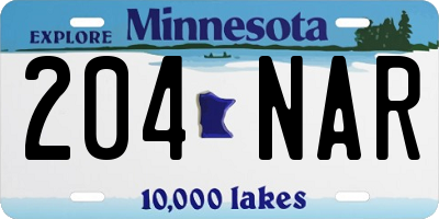 MN license plate 204NAR