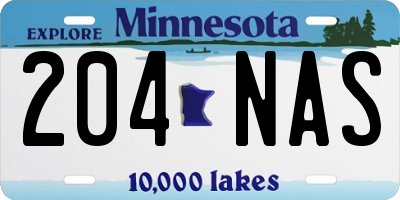 MN license plate 204NAS