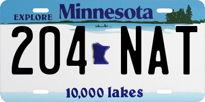 MN license plate 204NAT