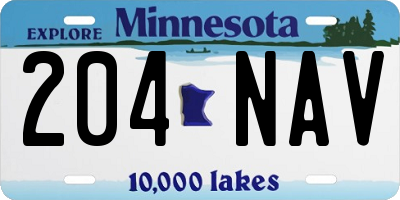 MN license plate 204NAV