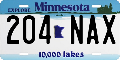 MN license plate 204NAX
