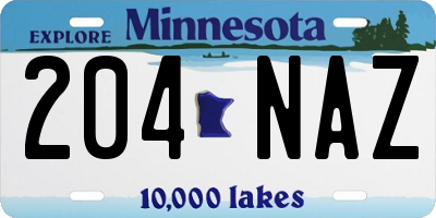 MN license plate 204NAZ