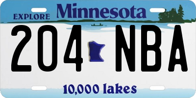 MN license plate 204NBA