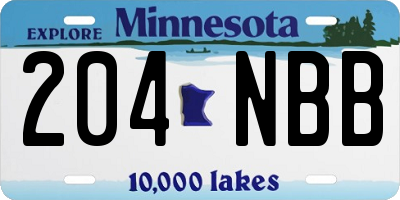 MN license plate 204NBB