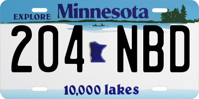 MN license plate 204NBD