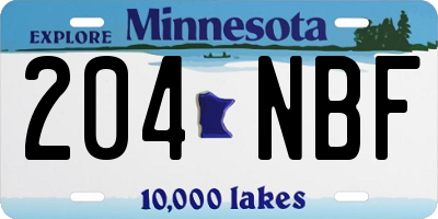 MN license plate 204NBF