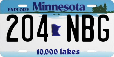 MN license plate 204NBG