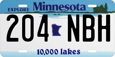 MN license plate 204NBH