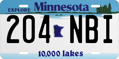 MN license plate 204NBI