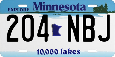 MN license plate 204NBJ