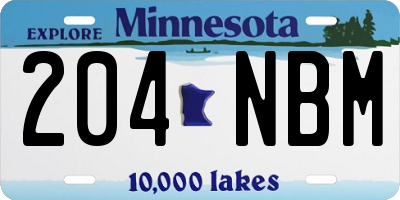 MN license plate 204NBM
