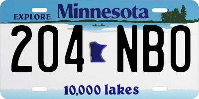 MN license plate 204NBO