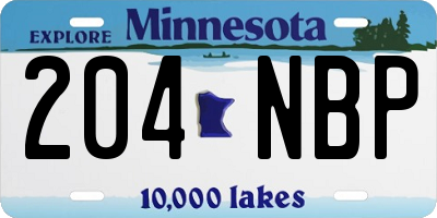MN license plate 204NBP