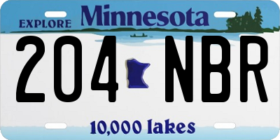 MN license plate 204NBR