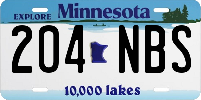 MN license plate 204NBS